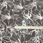 Органза декатована "Taira" (9950_16) Шоколадний - напівпрозора тканина з квітковим візерунком