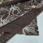 Органза декатована "Taira" (9950_16) Шоколадний - напівпрозора тканина з квітковим візерунком