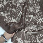 Органза декатована "Taira" (9950_16) Шоколадний - напівпрозора тканина з квітковим візерунком