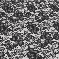 Мереживна тканина "Vivien" з кордовою ниткою (8025_01) Чорний