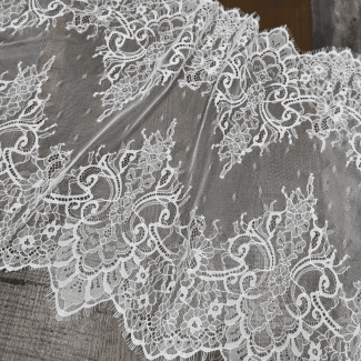 Мереживо французьке 45 см 98031-1_02 Білий