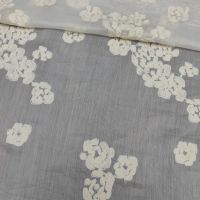 Органза віскозна з вишивкою "MILENA" (1106_02) Вершковий