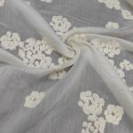 Органза віскозна з вишивкою "MILENA" (1106_02) Вершковий