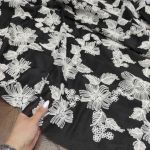 Органза віскозна з вишивкою "ESTER" 1107_01 Чорний