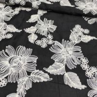 Органза віскозна з вишивкою "ESTER" (1107_01) Чорний