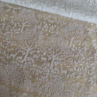 Органза з флоковим напиленням у стилі Dior (1104_02) , молочний/молочний