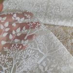 Органза з флоковим напиленням у стилі Dior (1104_02) , молочний/молочний Органза з флоковим напиленням у стилі Dior (1104_02) , молочний/молочний