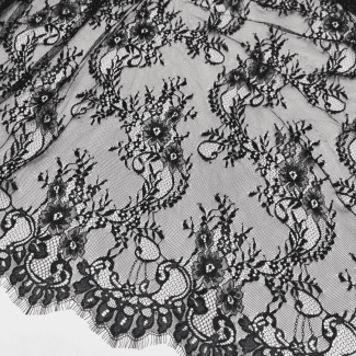 Мереживо "Шантільї" S52_01 Чорний