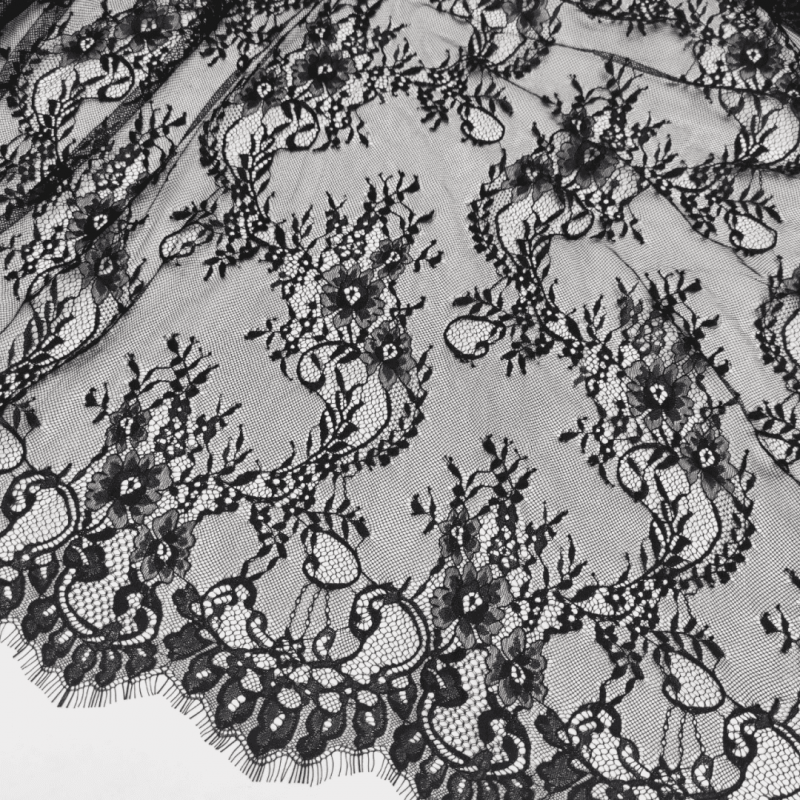 Мереживо "Шантільї" S52_01 Чорний