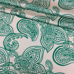 Шовк віскоза "Sharli" (60667_02/24), вершковий/зелений