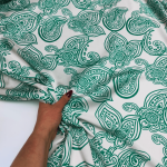 Шовк віскоза "Sharli" (60667_02/24), вершковий/зелений Шовк віскоза "Sharli" (60667_02/24), вершковий/зелений