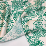 Шовк віскоза "Sharli" (60667_02/24), вершковий/зелений Шовк віскоза "Sharli" (60667_02/24), вершковий/зелений