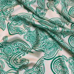 Шовк віскоза "Sharli" (60667_02/24), вершковий/зелений Шовк віскоза "Sharli" (60667_02/24), вершковий/зелений