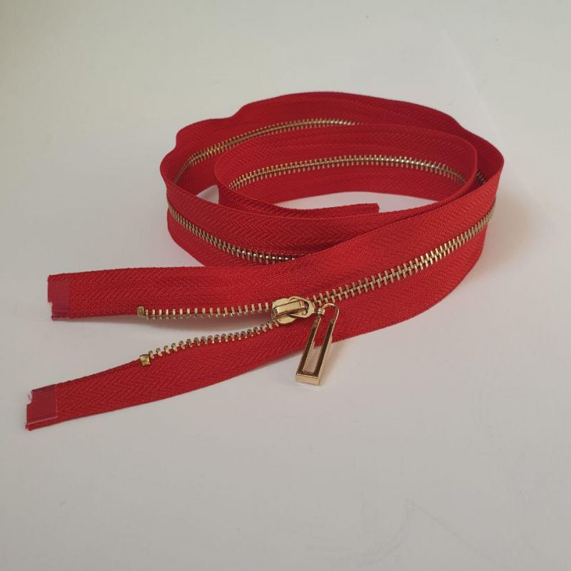 Блискавка металева №3 70 см  Темно-червоний