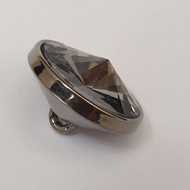 Гудзик Шубний/Пальтовий д-2см Т.Скло-Т.Срібло