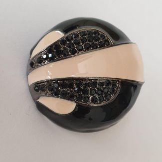 Гудзик Шубний/Пальтовий д-3.5см Рожевий-стрази