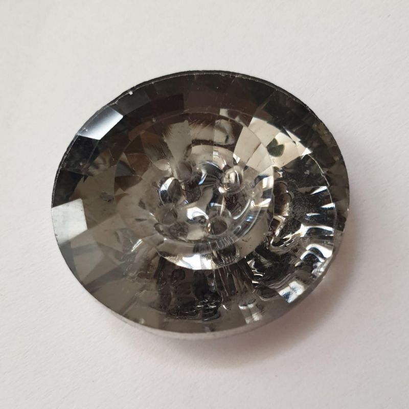 Пуговица Шубная/Пальтовая д-2.5см Стекло-Т.Серебро